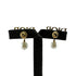 Logo Earrings Metal and Rhinestone
