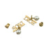 Logo Earrings Metal and Rhinestone