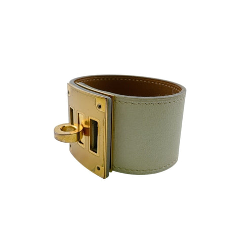 Bangle Leather and Metal Ivory Bracelet