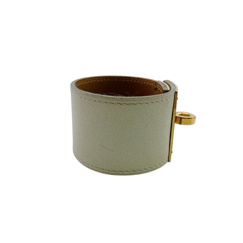 Bangle Leather and Metal Ivory Bracelet