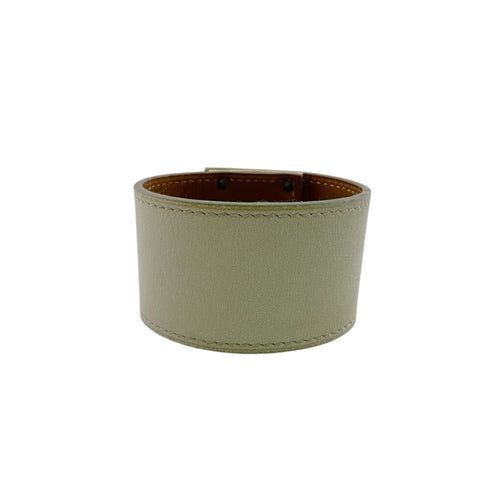 Bangle Leather and Metal Ivory Bracelet