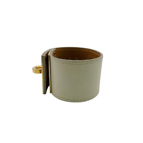 Bangle Leather and Metal Ivory Bracelet