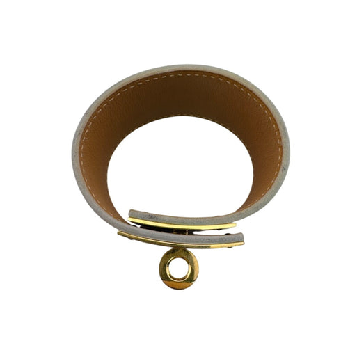 Bangle Leather and Metal Ivory Bracelet