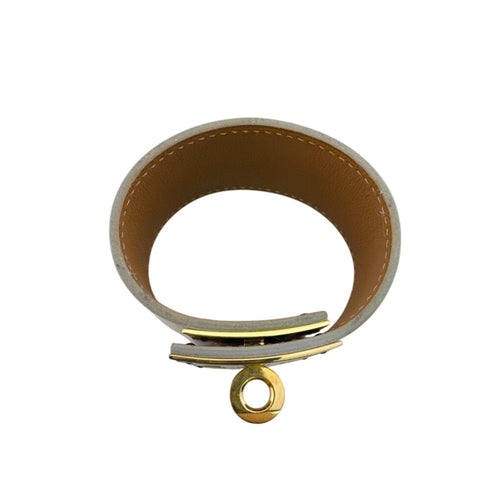 Bangle Leather and Metal Ivory Bracelet