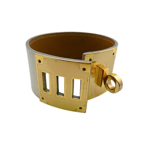 Bangle Leather and Metal Ivory Bracelet