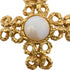93A Cross Motif Pearl Brooch Gold