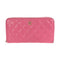Zip Around Wallet Quilted Caviar Long