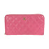 Zip Around Wallet Quilted Caviar Long