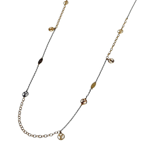 Sautoir Logomania Pendant Necklace Metal Gold and Silver
