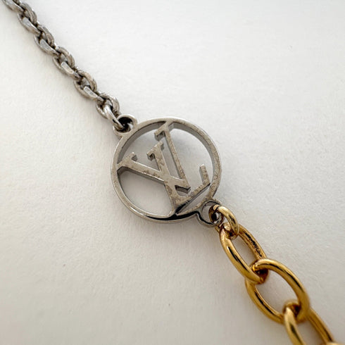 Sautoir Logomania Pendant Necklace Metal Gold and Silver