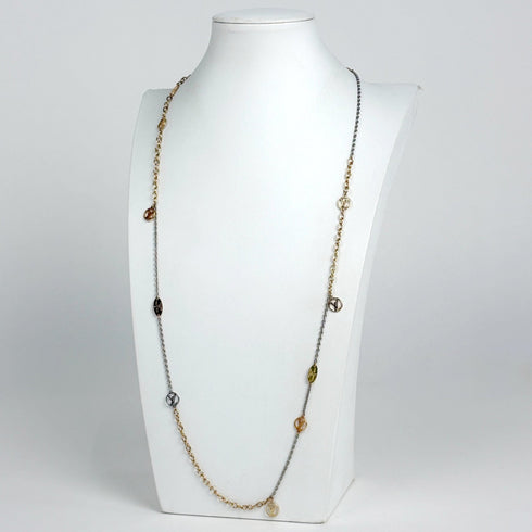 Sautoir Logomania Pendant Necklace Metal Gold and Silver