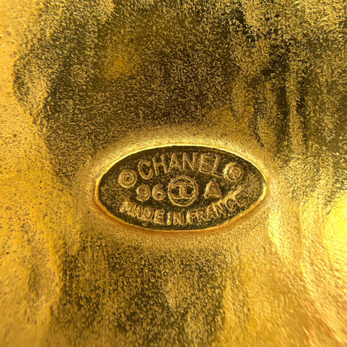 CC Logo Brooch Gold-Tone Metal