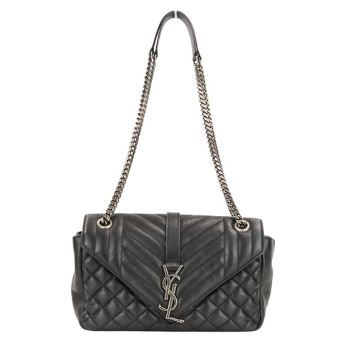 Classic Monogram Slouchy Envelope Satchel Mixed Matelasse Leather Medium