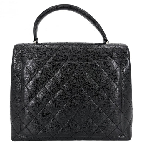 Vintage Classic Top Handle Flap Bag Quilted Caviar Jumbo