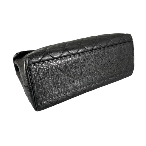 Vintage Classic Top Handle Flap Bag Quilted Caviar Jumbo