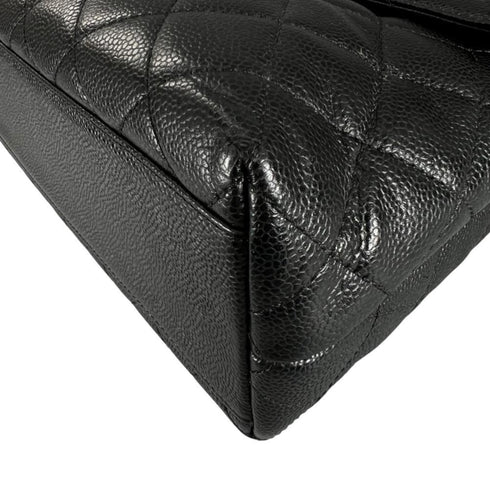 Vintage Classic Top Handle Flap Bag Quilted Caviar Jumbo