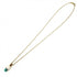 Pendant Necklace 18K Yellow Gold with Diamond Pearl and Turquoise