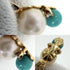 Pendant Necklace 18K Yellow Gold with Diamond Pearl and Turquoise