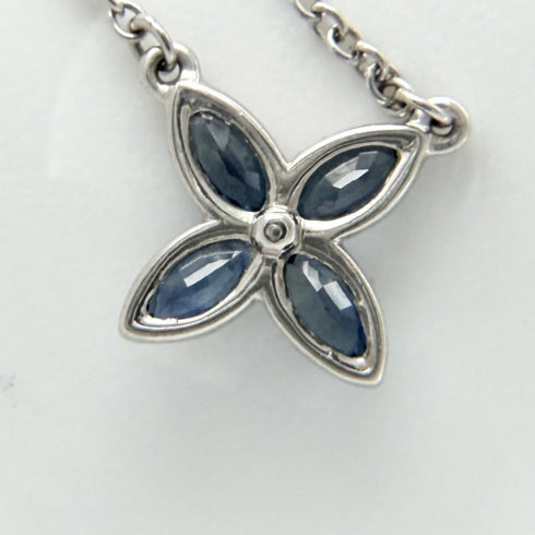 Victoria Pendant Necklace Platinum with Sapphire