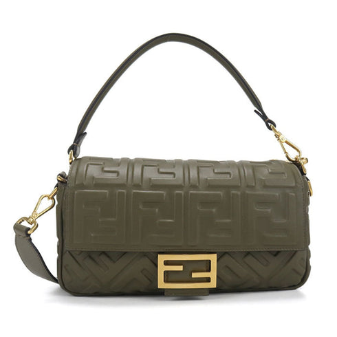 Baguette NM Bag Zucca Embossed Leather Medium