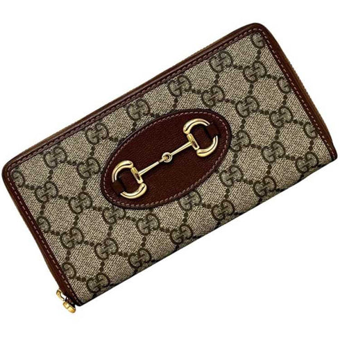 Horsebit 1955 Zip Around Wallet GG Coated Canvas Long