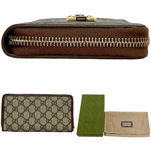 Horsebit 1955 Zip Around Wallet GG Coated Canvas Long
