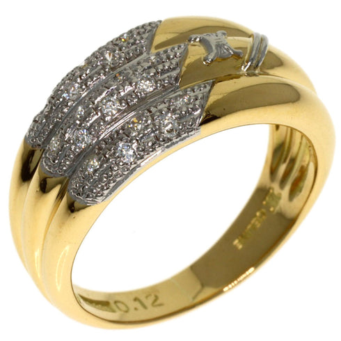 Band Ring Platinum and 18K Yellow Gold with Diamond