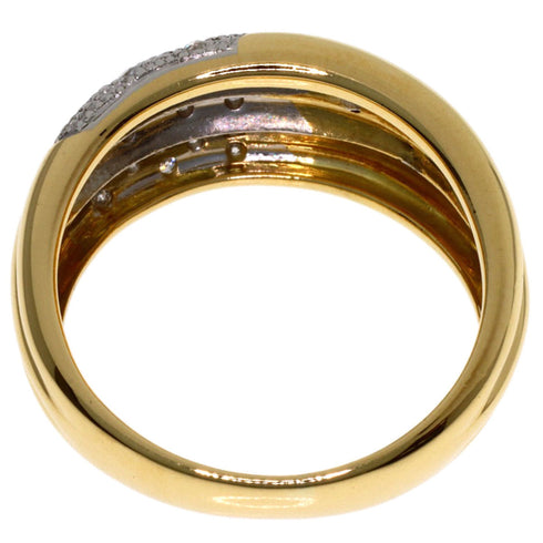 Band Ring Platinum and 18K Yellow Gold with Diamond