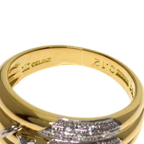 Band Ring Platinum and 18K Yellow Gold with Diamond