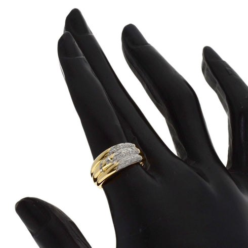 Band Ring Platinum and 18K Yellow Gold with Diamond