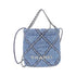 22 Chain Hobo Quilted Stitched Denim Mini