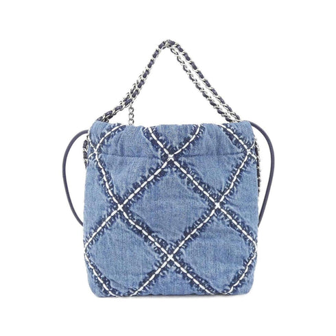22 Chain Hobo Quilted Stitched Denim Mini