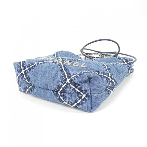 22 Chain Hobo Quilted Stitched Denim Mini