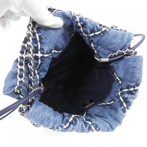 22 Chain Hobo Quilted Stitched Denim Mini