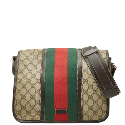 Web Flap Messenger Bag GG Coated Canvas Medium