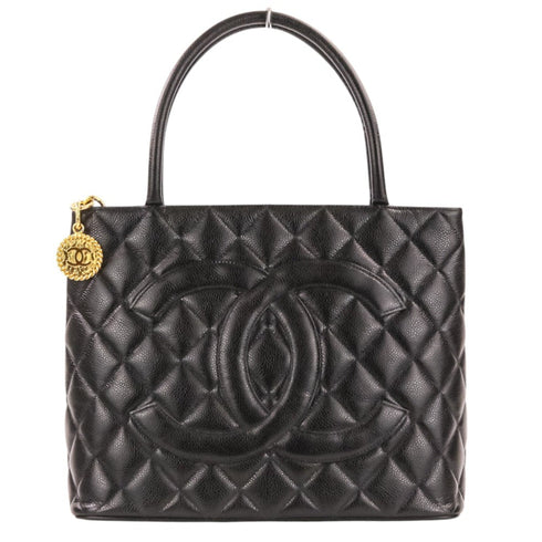 Medallion Tote Quilted Caviar