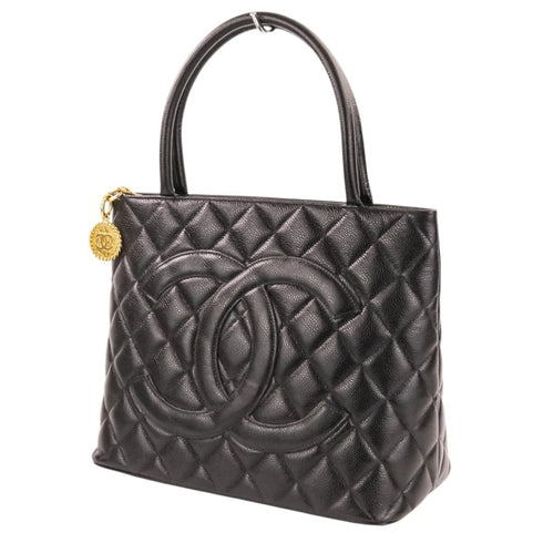 Medallion Tote Quilted Caviar