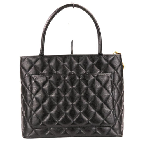 Medallion Tote Quilted Caviar