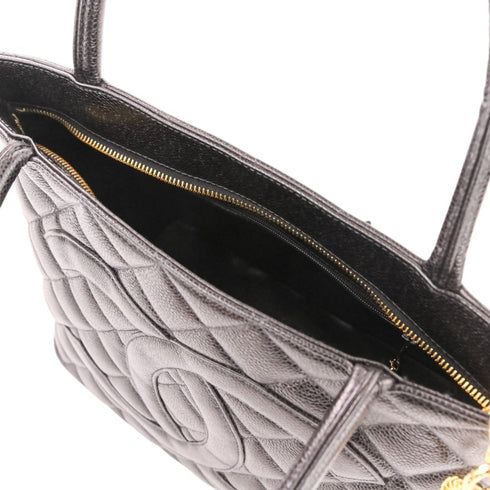 Medallion Tote Quilted Caviar