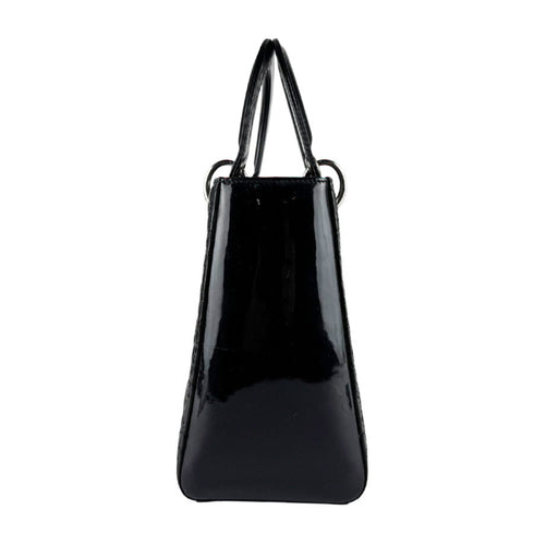 Lady Dior Bag Cannage Quilt Patent Medium