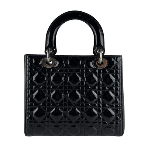 Lady Dior Bag Cannage Quilt Patent Medium