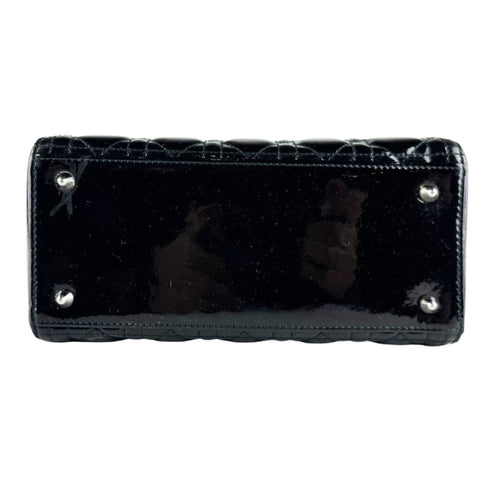 Lady Dior Bag Cannage Quilt Patent Medium