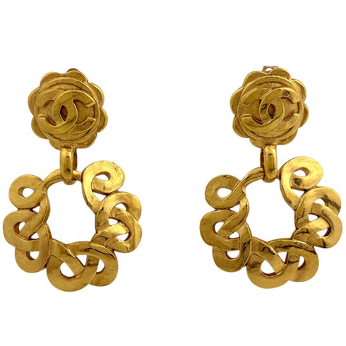 CC Logo Clip-On Earrings Metal Gold-Tone Metal