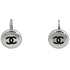 CC Logo Round Earrings Metal Silver-Tone Metal