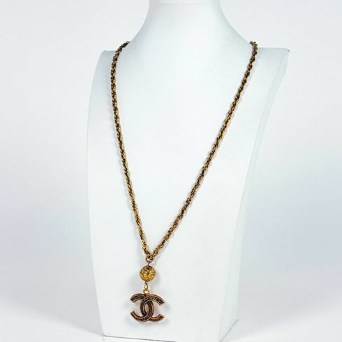 CC Logo Pendant Necklace Metal