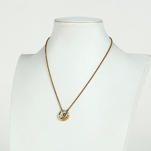 Pendant Necklace Gold and Silver Metal