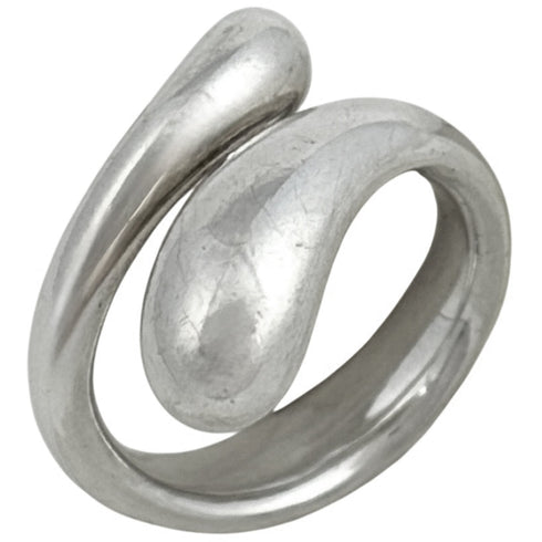 Elongated Teardrop Band Ring Sterling Silver
