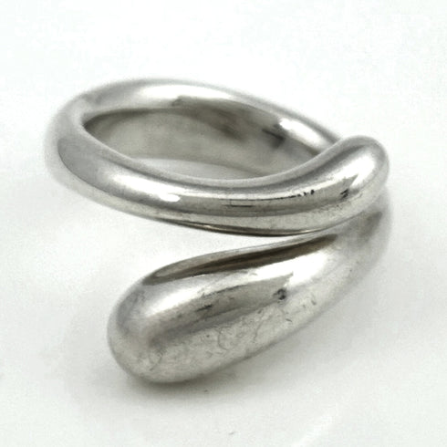 Elongated Teardrop Band Ring Sterling Silver