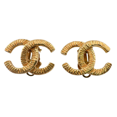 CC Logo Clip-On Earrings Metal Gold-Tone Metal