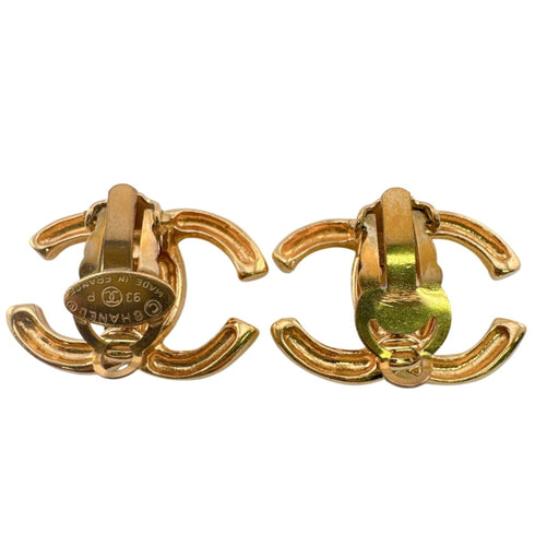 CC Logo Clip-On Earrings Metal Gold-Tone Metal